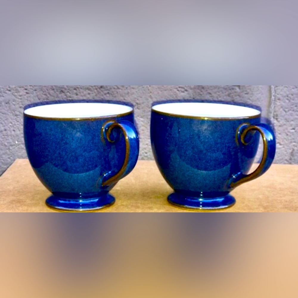Vintage Discontinued (set of 2) DENBY ENGLAND BOSTON Coffee Mugs Teacups